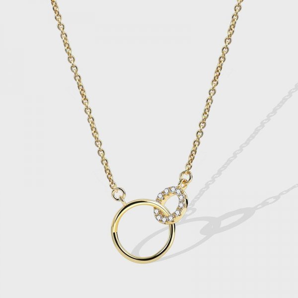 Circle Interlocking Geometric Pendant Chain