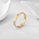 Plain circle small crystal ring women fashion personality niche exquisite copper plated 18k copper