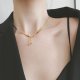 Niche light luxury letters titanium steel necklace women versatile high design sense lockbone chain sweater chain