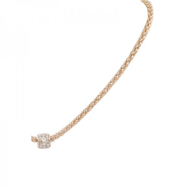 Snake Braid Pave Ball Necklace