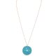 Raffia Circle Disc Pendant Long Necklace