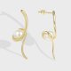 Fashion earrings simple design sense spiral pearl earrings long earrings