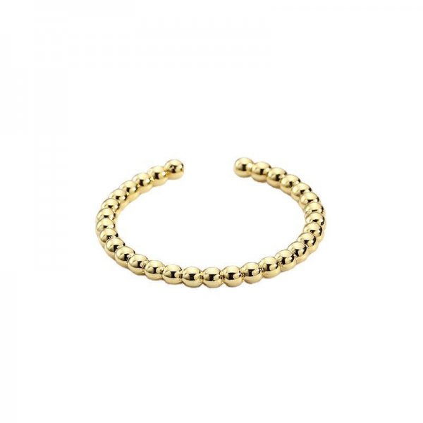 Plain circle open ring women adjustable beads simple design index finger ring