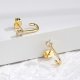 Elegant and exquisite J-shaped earrings flash zirconia simple temperament earrings simple fashion earrings