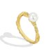 Vintage temperament pearl twig texture pattern shell beads wrong side cold wind index finger ring