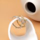 Geometric circle ring women's open simple set zirconia index finger ring hundred with stacking tail ring