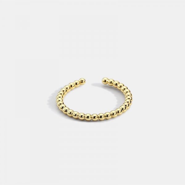 Plain circle open ring women adjustable beads simple design index finger ring