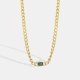 Cuban Chain Vintage Green crystal Necklace