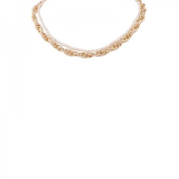 Twisted Chain Pearl Necklace